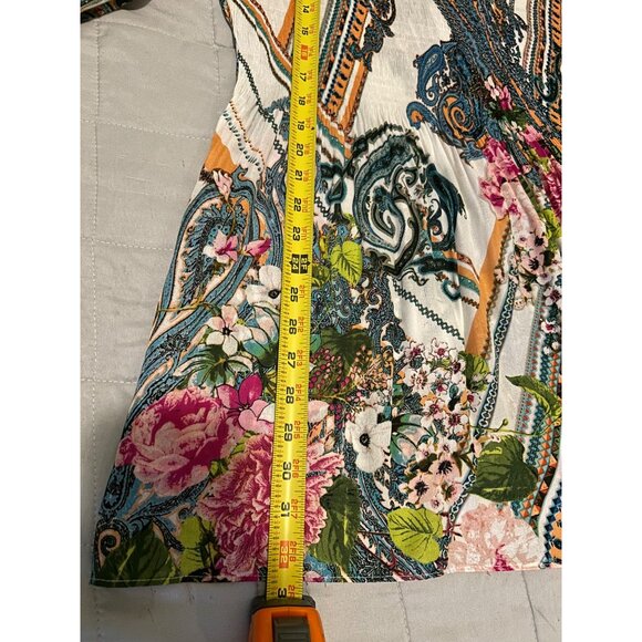 Spense Woman 3X Boho Floral Paisley Blouse Top Bell Sleeve Stretch Tunic Plus Si - Picture 5 of 16
